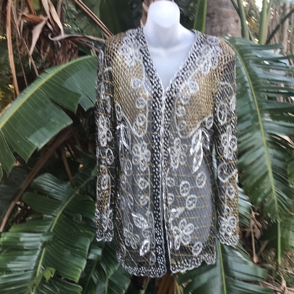 Vintage sheer exquisitely beaded jacket - Picture 15 of 16